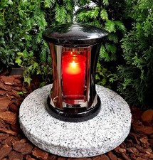 GRABLATERNE AUS ECHTEM GRANIT LATERNE GRABLICHT LAMPE GRABLEUCHTEN KERZE SOCKEL