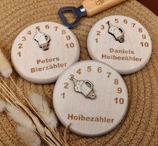 Bierglasdeckel Bierzähler aus Holz Wespenschutz Wunschgravur Geschenk