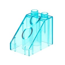 1x Lego Duplo Glas Stein 3x2x2 transparent hell blau schräg Dachstein 63871