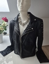Joseph Ribkoff Damen Kunstleder Lederjacke Jacke Style schwarz  Nieten Gr. M 