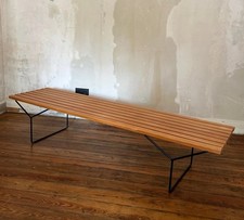 Vintage Bertoia Bench Model 400 Bank Knoll – Buche, schwarzes Y