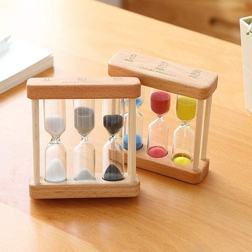 Holzsanduhr 3er set - holzsanduhr, 1
