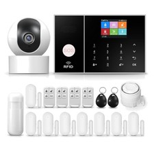 Hausalarmsystem GSM WLAN mit LCD Sprachansage Fernbedienung Türsensoren sicher