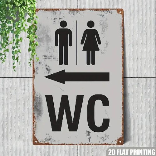 Blechschild wegweiser toilette - wegweiser,