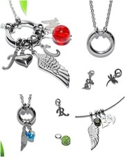 EDELSTAHL Charms Anhänger Halskette Träger WECHSELSCHMUCK silber Bettelarmband