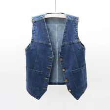 Klassisch Damen Denim Weste