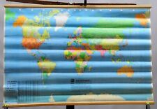 Schulwandkarte Weltkarte vintage Poster retro Rollbild Landkarte Erde Lehrtafel