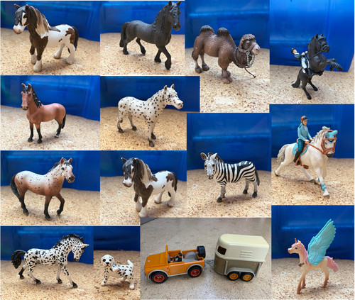 Schleich tiere und - jeep, mit
