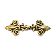 Gewandschliesse Fleur-de-Lis Haken und Ösen Messing Spätmittelalter Schliesse