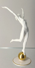 Hutschenreuther Figur Nude Frau Aktfigur Sonnenkind Karl Tutter Gold 1. Wahl
