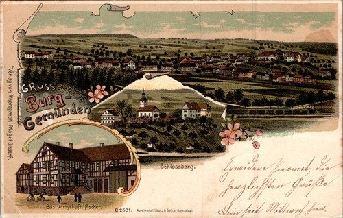 Litho gruss aus burg - litho,