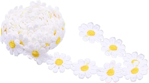 Spitzenband blumen 25mm gelb - 25mm,