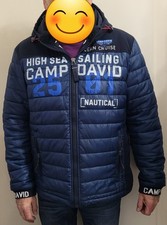 Camp David Steppjacke Gr. XL Herren Winterjacke blau mit Kapuze 1A Zustand 