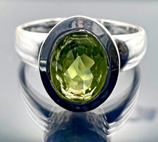 TOPMK-SCHMUCK RING, GR. 56 (17,8 mm Ø), 925/-SILBER, RHODINIERT, PERIDOT