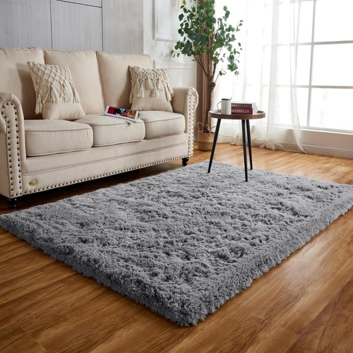 Hochflor teppich grau 80x120cm - grau,