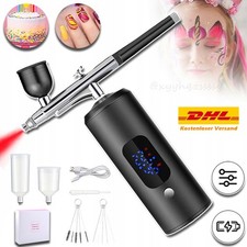 Airbrush Set Spritzpistole mit Kompressor Tragbares Kabellose Mini Air Brush DE