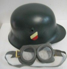 Stahlhelm Wehrmacht 1.Weltkrieg  Motorrad Schutzbrille Landser M16 Repro !!!!