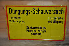 Altes Blechschild 50er Jahre Landwirtschaft Österreich,Düngungs-Schauversuch