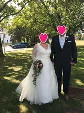 Brautkleid Hochzeitskleid mit Schnürung 48-52 Ivory Raffung