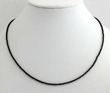 Spinell Kette Edelsteinkette Fecettierte Schwarz Collier 21 Karat Sehr-fein Neu