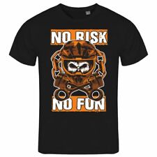 Herren T-Shirt No risk no fun S bis XXL Motorrad Cross Sport Offroad Helm MX