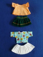 Puppenkleidung alt Konvolut 2 Blusen 2 Röcke Celluloid Masse Porzellanpuppe 28cm