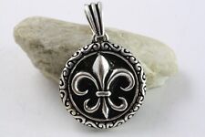 ROYAL LILIE KRONE KREUZ TEMPLER LILIEN ANHÄNGER 925 ECHT SILBER / 248