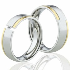 2 Ringe Eheringe mit Diamant