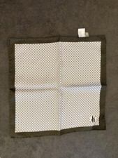 Jacques Britt Einstecktuch (100% Seide) - Grün/Grau gekachelt