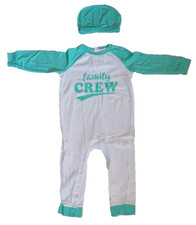 Overall Weiß Mint mit Mütze Größe 92/98 bpc