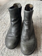 Coole Used Look Leder Boots Stiefeletten Stiefel FLY London Gr. 39 dark Green