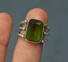 Peridot Edelstein 925 Sterling Silber Ring Handarbeit Schmuck Geschenk zum Va...