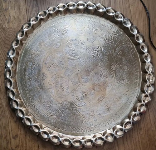 Tablett rund messing - tablett, messing-