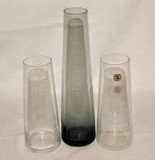 3 Vasen  WMF  Wagenfeld 1 x turmalin 2 x Klarglas