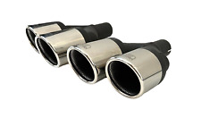 2x Auspuffblenden Doppelendrohre Endrohre 2x 90mm rund für 50mm Anschluß