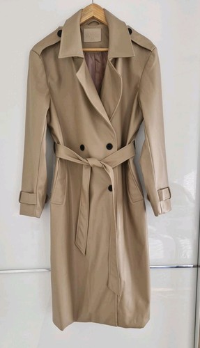 Leder mantel trenchcoat - leder,