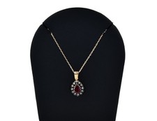 Rubin Anhänger mit Kette