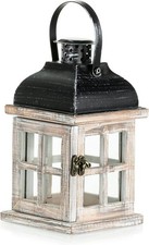 Romadedi Laterne Holz Holzlaternen für Kerzen - Windlicht Gartenwindlicht