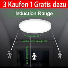 36W LED Deckenlampe Deckenleuchte mit Bewegungsmelder Sensor Flurlampe Lampe DE
