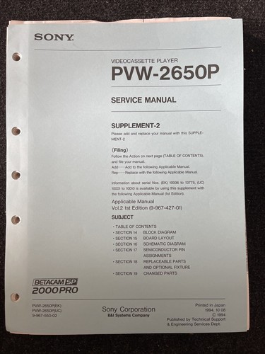 Sony pvw 2650p betacam - sony,