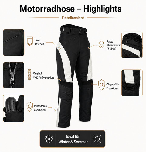 Neu damen motorradhose schwarz - motorradhose,