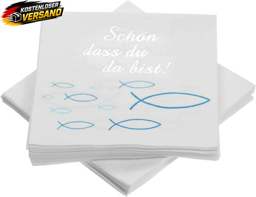 Servietten fisch blau türkis - fisch,