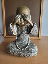 Buddha, Mönch Deko Figur sitzend, ca. 25 cm, aus Polyresin