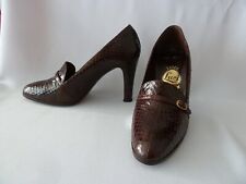 Vintage Lucalsax Größe 6 schokobraune formelle Schuhe aus Schlangenleder