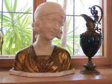 antike große Büste Alabaster Bronze Marmor Frau  Jugendstil Art Deco um 1910-20