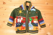 Baby Kinder Strickjacke grün