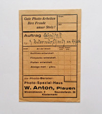 Werbung/Reklame Tüte für Photoarbeiten  Photo-Spezial-Haus W.Anton, Plauen 1937