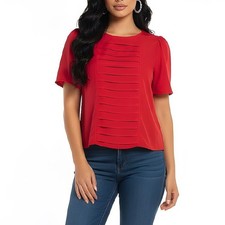 Vintage rote plissee bluse - rote,
