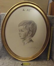 Bild, Rahmen, oval, Holz, alt