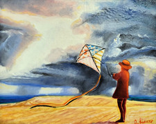 Engel Lancaster 'L' Kite ' Öl Auf Leinwand Leinen 50X40CM 2024